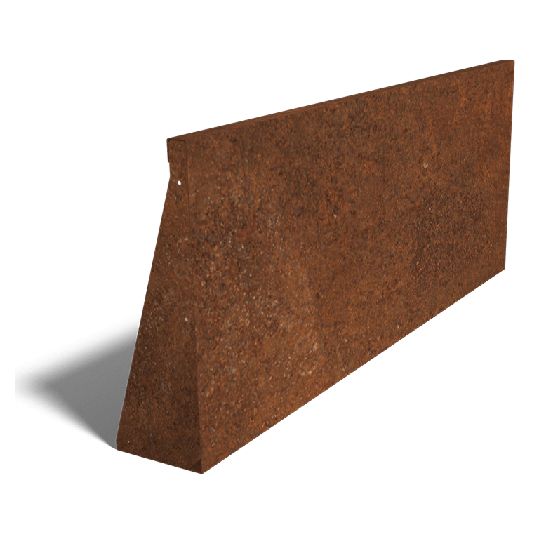 Muro de contención de acero corten recto 150 cm (altura 60 cm)