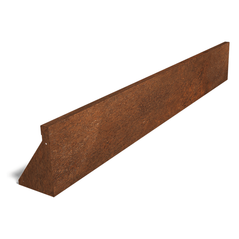 Muro de contención de acero corten recto 200 cm (altura 30 cm)