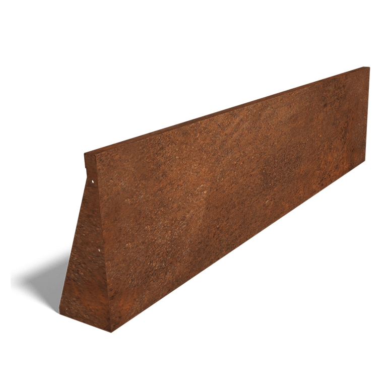 Muro de contención de acero corten recto 200 cm (altura 50 cm)