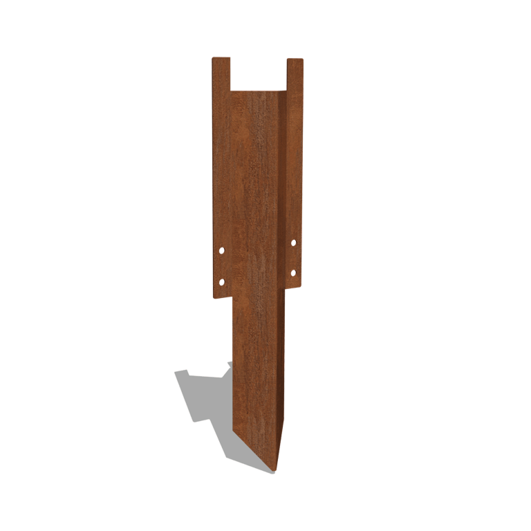 Espiga de tierra de acero corten media 22 - 25 cm