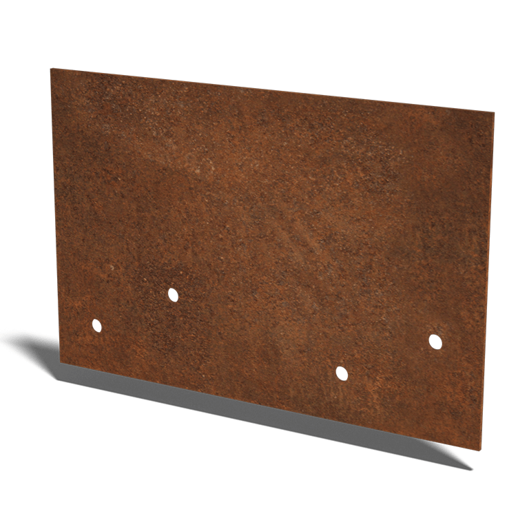 Placa de acoplamiento de acero corten recta media 22 - 25 cm