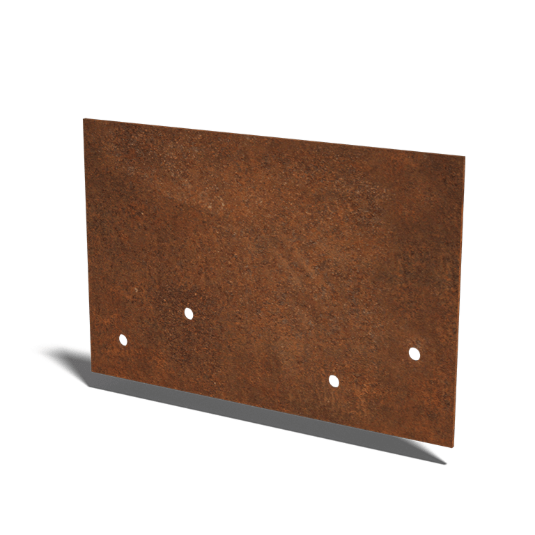 Placa de acoplamiento de acero corten recta baja 12 - 15 cm