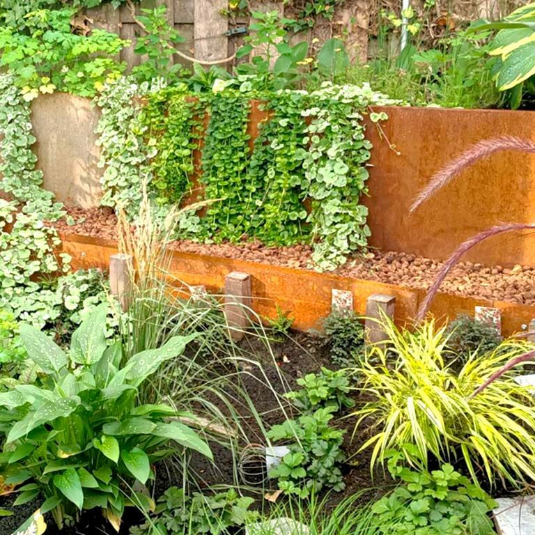 Bordura de acero corten recta 25 cm (longitud: 150 cm)