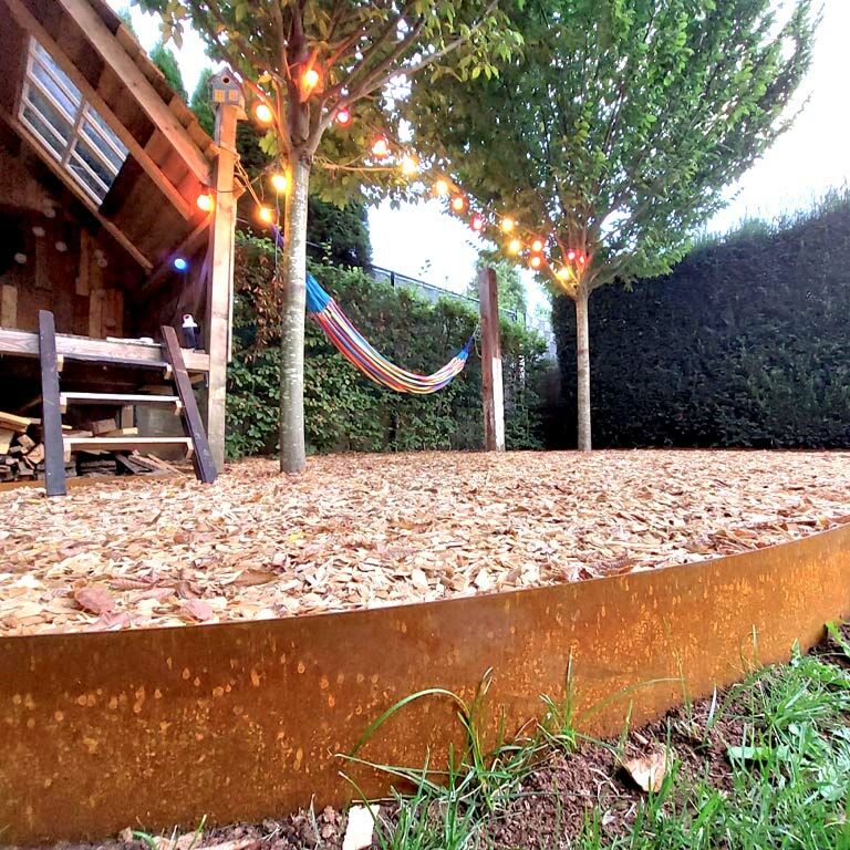 Bordura de acero corten recta 25 cm (longitud: 150 cm)