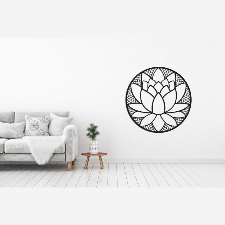 Decoración metálica de pared Flor de Loto