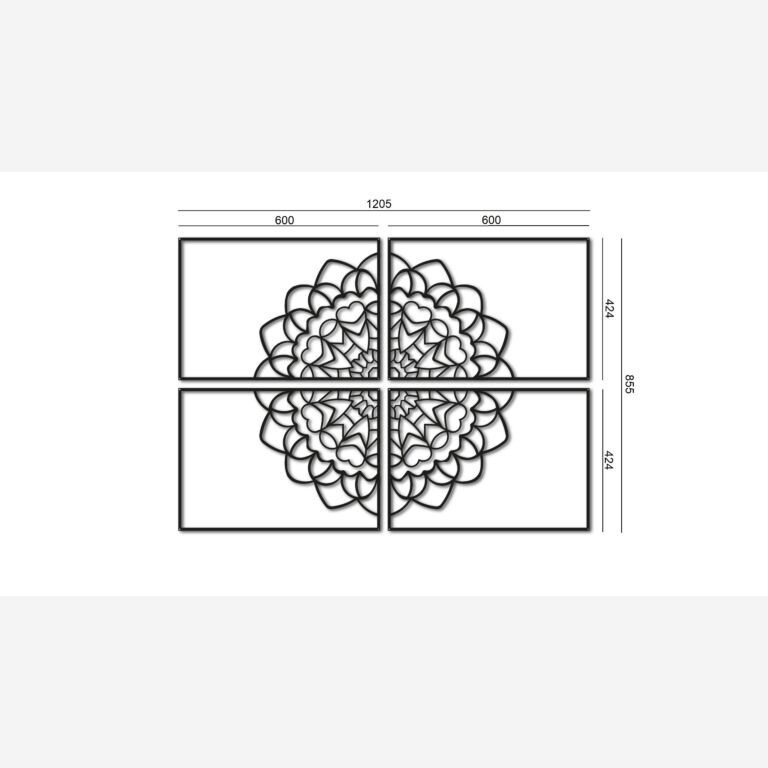 Decoración metálica de pared Mandala 4 partes *EXISTENCIAS LIMITADAS