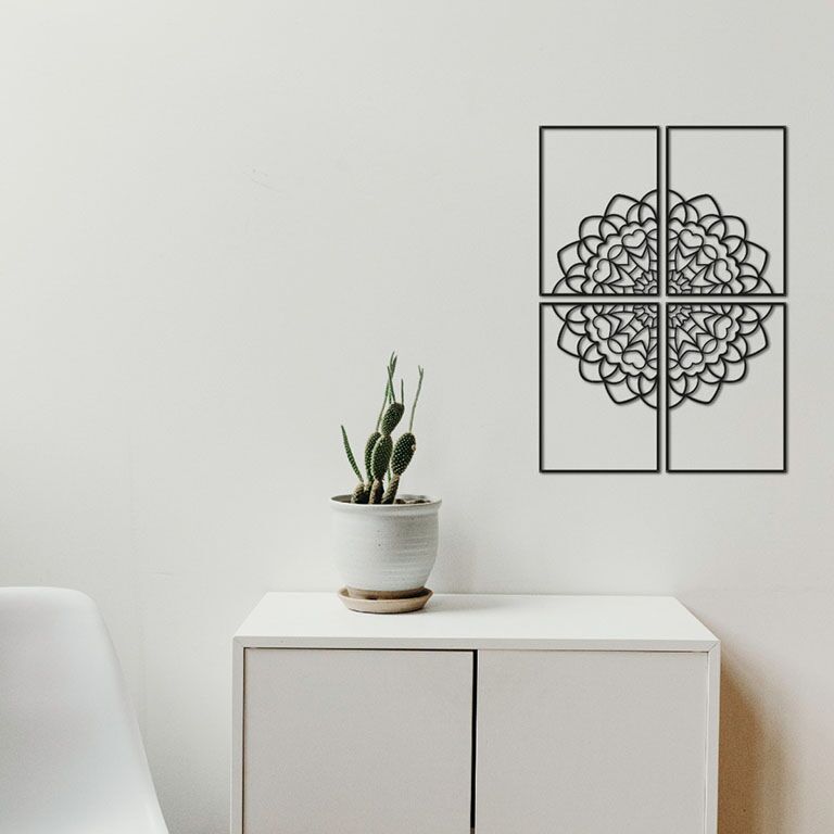 Decoración metálica de pared Mandala 4 partes *EXISTENCIAS LIMITADAS