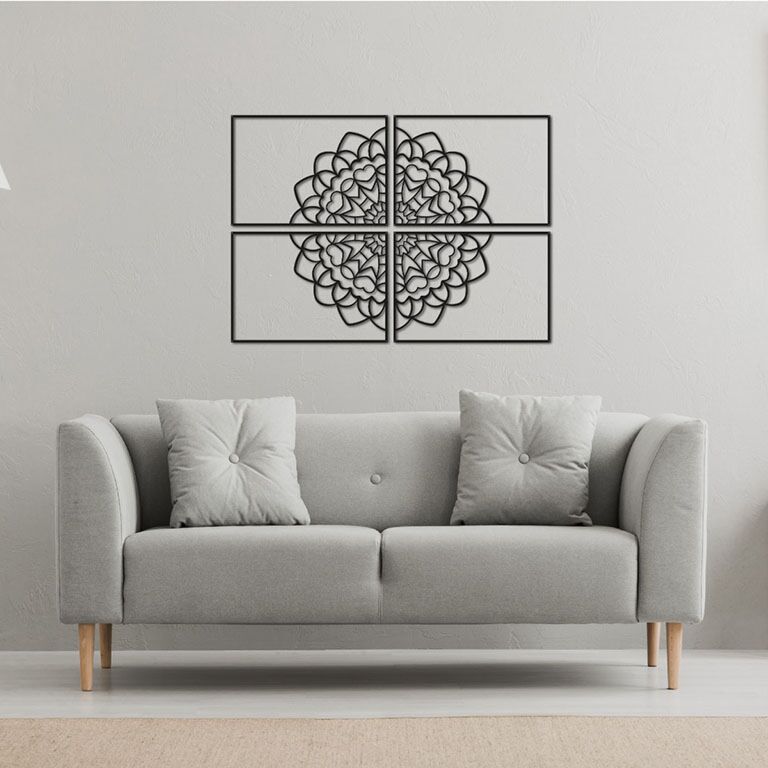 Decoración metálica de pared Mandala 4 partes *EXISTENCIAS LIMITADAS