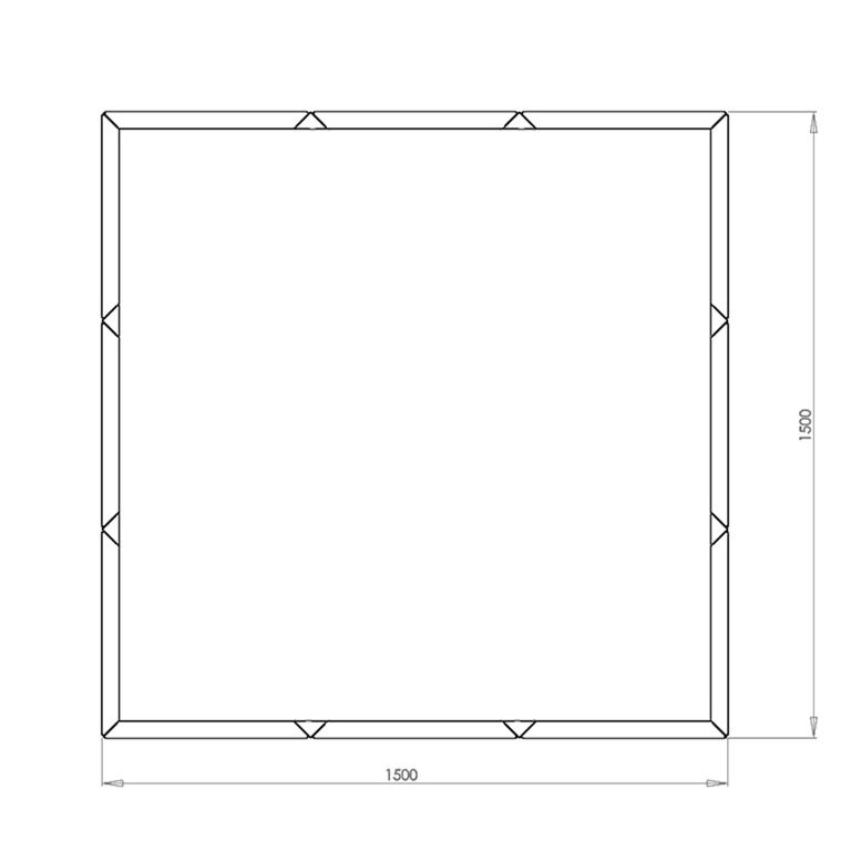 Jardinera de acero con tratamiento electrostático Miami xxl 150 x 150 cm