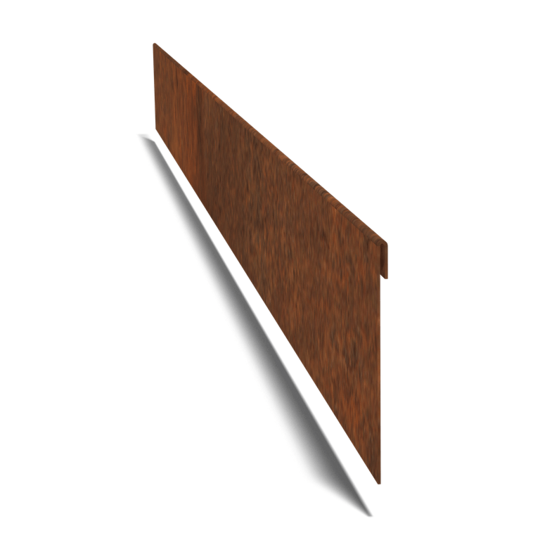 Bordura de acero corten con borde doblado 13 cm (longitud: 240 cm)