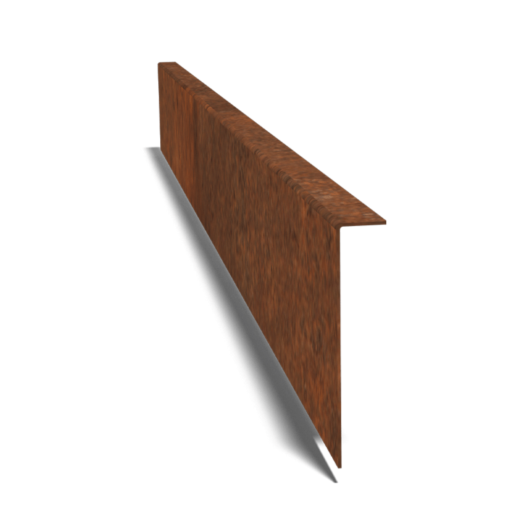 Bordura de acero corten con borde en ángulo recto 22 cm (longitud: 150 cm)