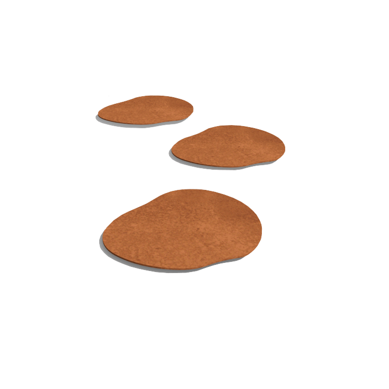 Peldaño de acero corten orgánico 30 x 30 cm