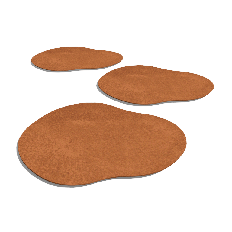Peldaño de acero corten orgánico 50 x 50 cm