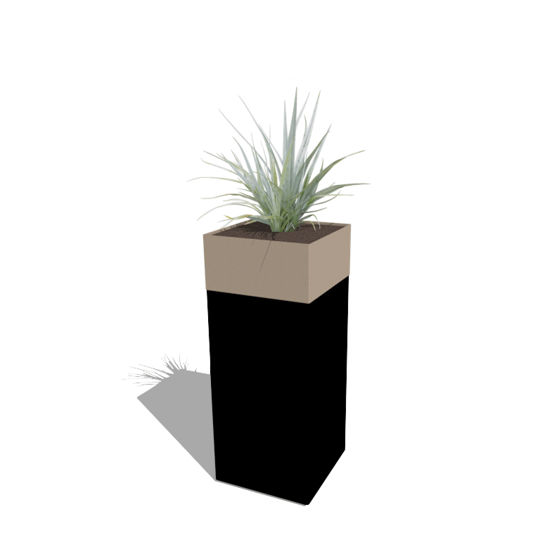 Juego de jardineras North Carolina negro & sand look 40 x 40 x 100 cm