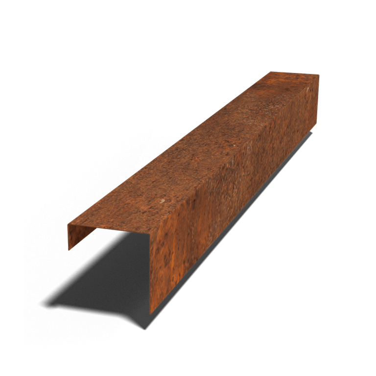 Perfil de recubrimiento de acero corten 15 x 15 x 5 cm (longitud 150 cm)