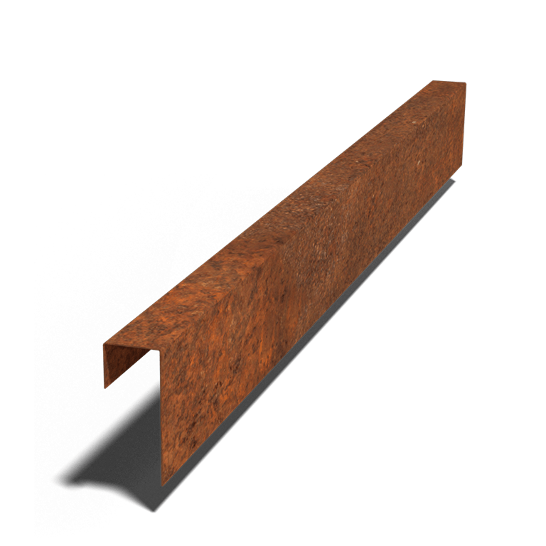 Perfil de recubrimiento de acero corten 15 x 6 x 5 cm (longitud 150 cm)
