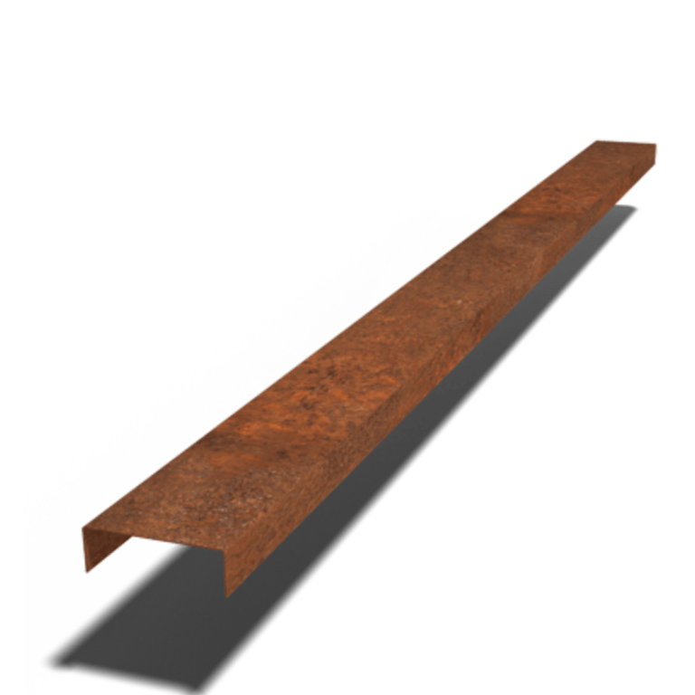 Perfil de recubrimiento de acero corten 5 x 15 x 5 cm (longitud 240 cm)