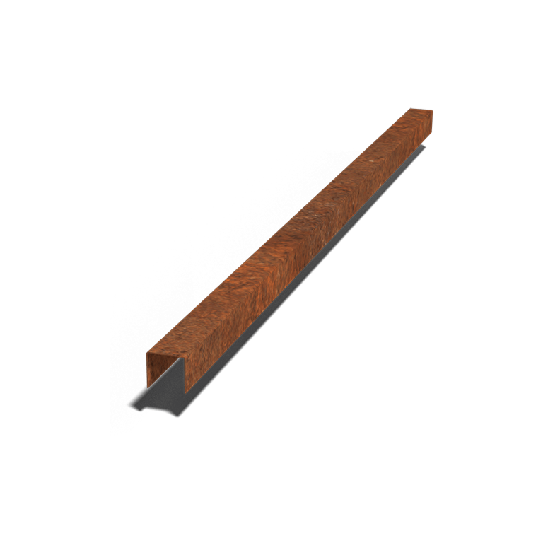 Perfil de recubrimiento de acero corten 5 x 5 x 5 cm (longitud 150 cm)