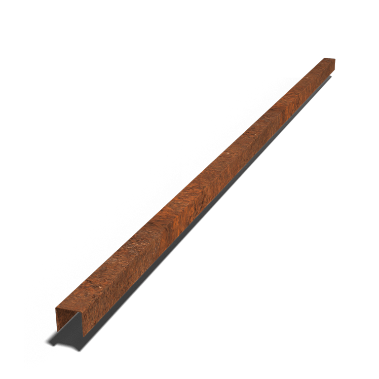 Perfil de recubrimiento de acero corten 5 x 5 x 5 cm (longitud 240 cm)