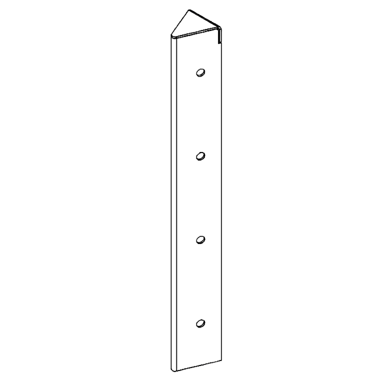 Cantonera de acero con recubrimiento de polvo 45° 40 cm