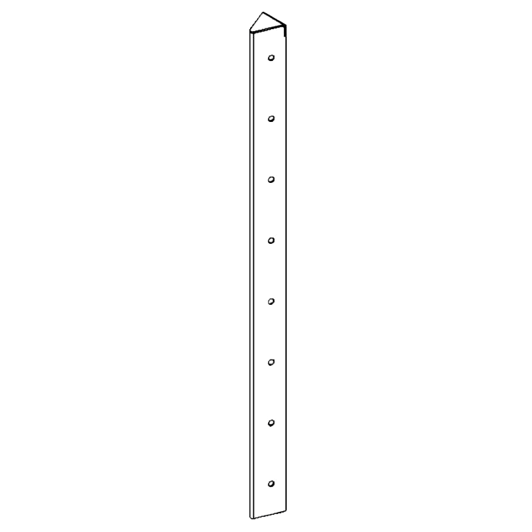 Cantonera de acero con recubrimiento de polvo 45° 80 cm