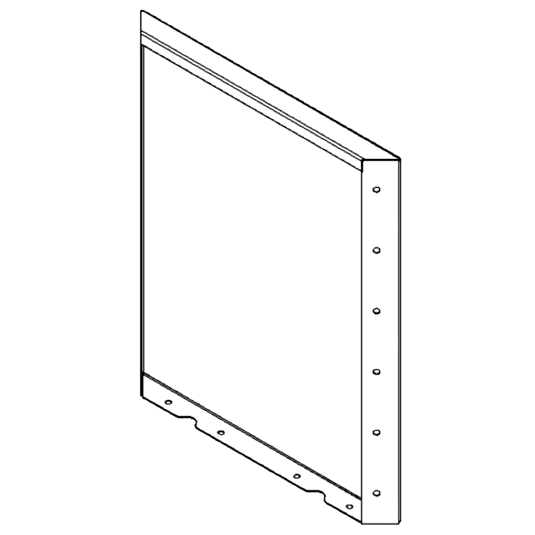 Panel de acero con recubrimiento en polvo 60 x 50 cm
