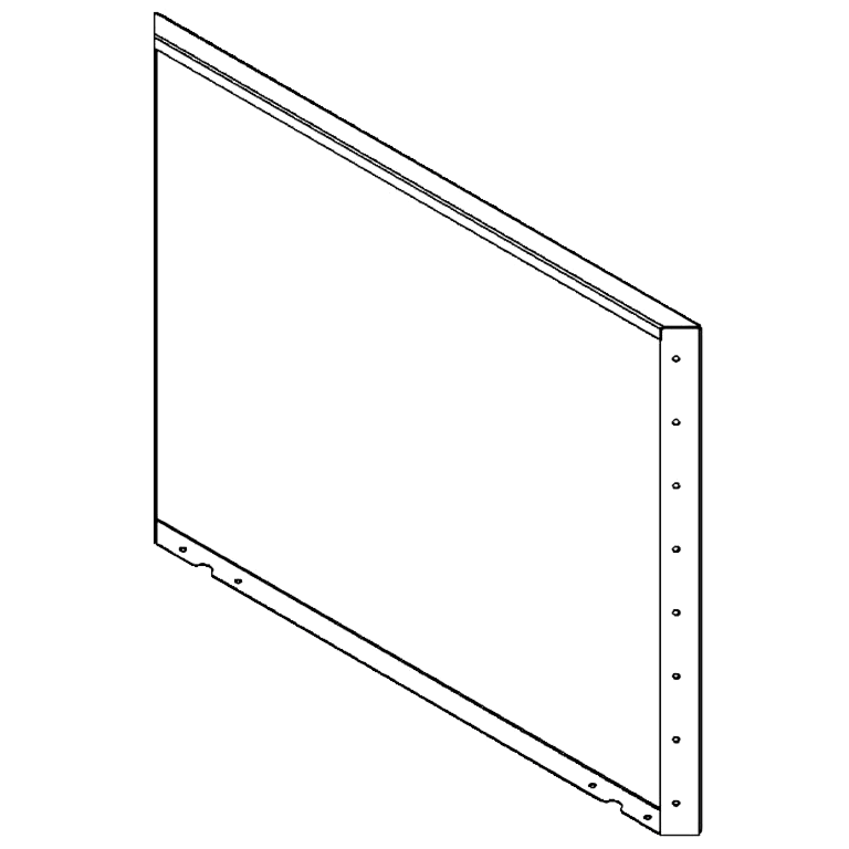 Panel de acero con recubrimiento en polvo 80 x 100 cm