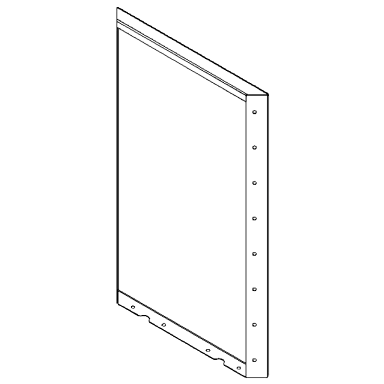 Panel de acero con recubrimiento en polvo 80 x 50 cm