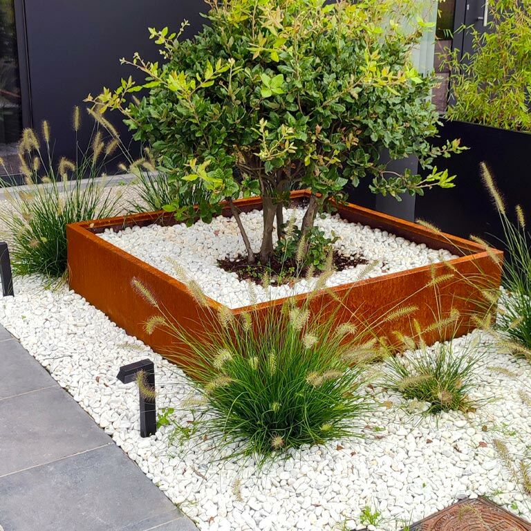 Jardinera de acero corten Miami 120 x 120 cm