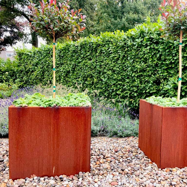 Jardinera de acero corten Miami 70 x 70 cm