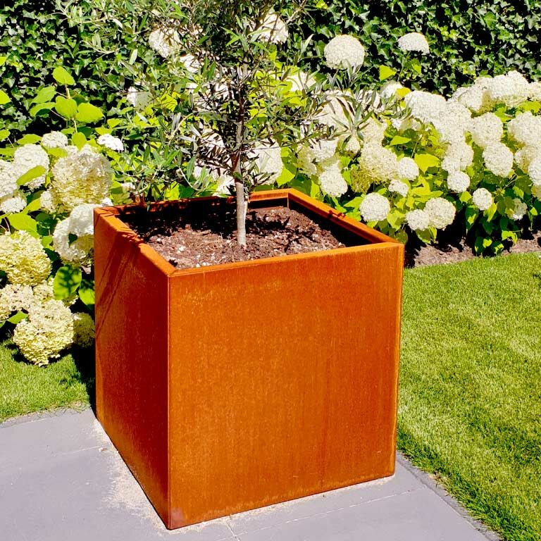 Jardinera de acero corten Miami 70 x 70 cm