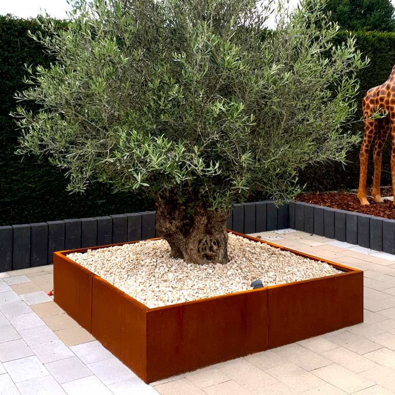 Jardinera de acero corten Miami xxl 160 x 160 cm