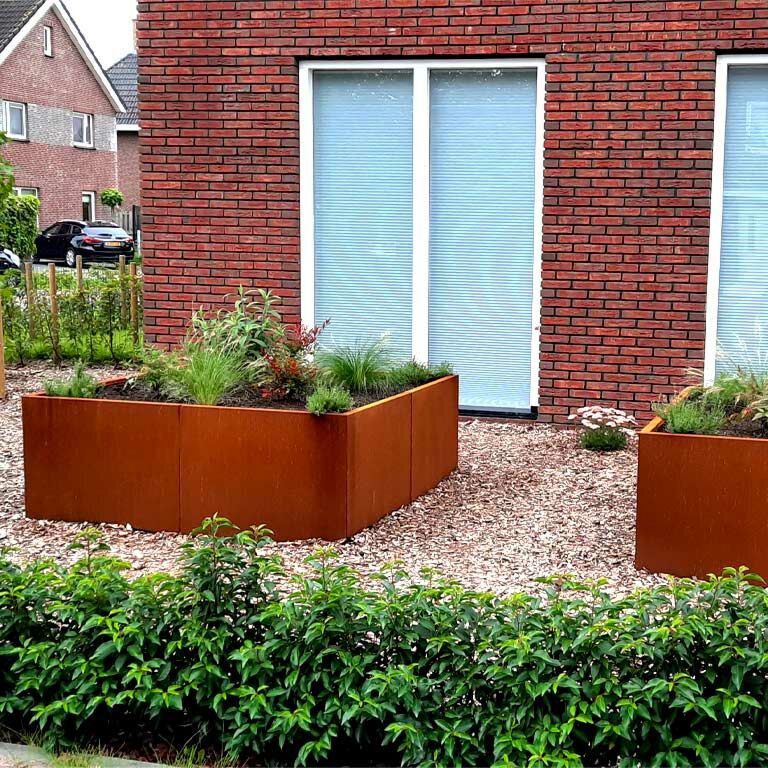 Jardinera de acero corten Miami xxl 160 x 160 cm