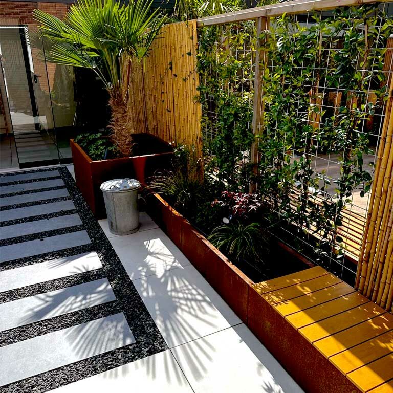 Jardinera de acero corten Texas xxl 500 x 50 cm