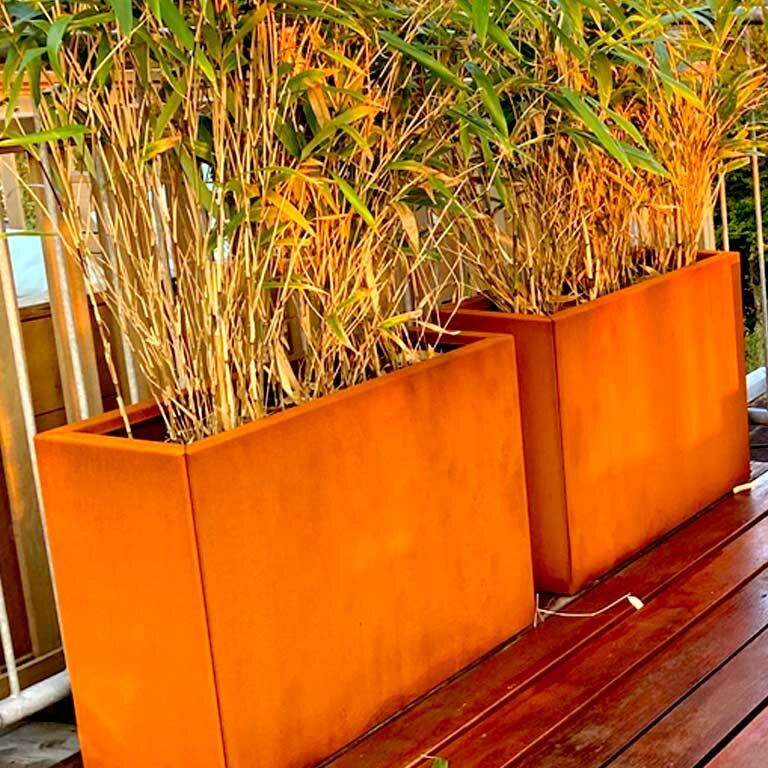 Jardinera de acero corten Texas 30 x 120 cm