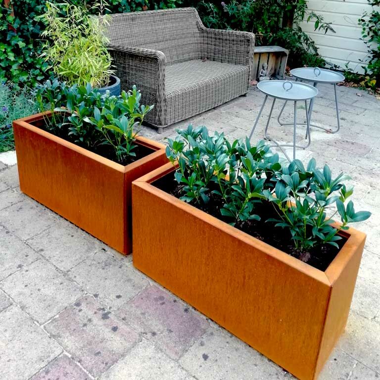 Jardinera de acero corten Texas 30 x 80 cm