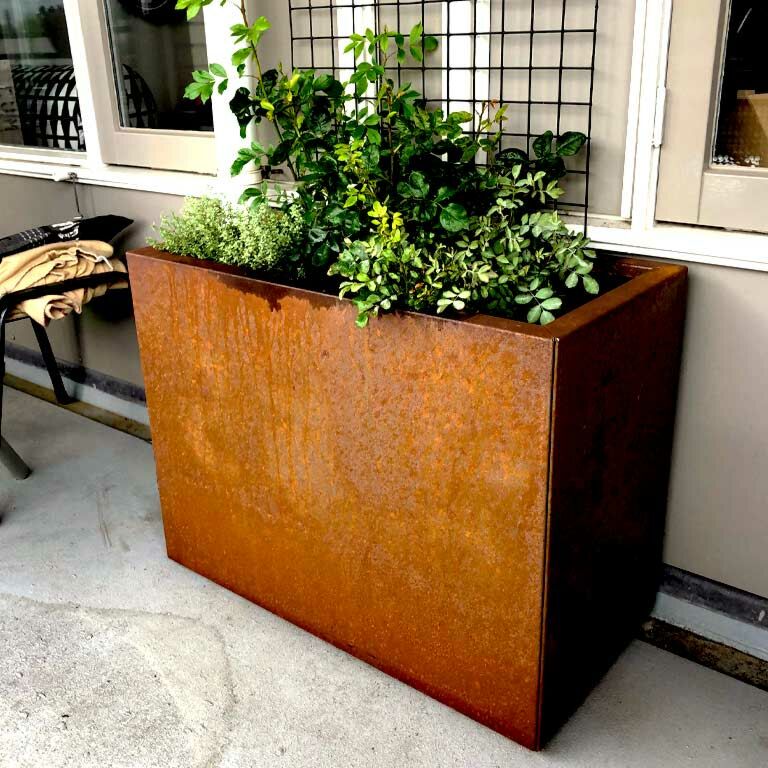 Jardinera de acero corten Texas 40 x 80 cm