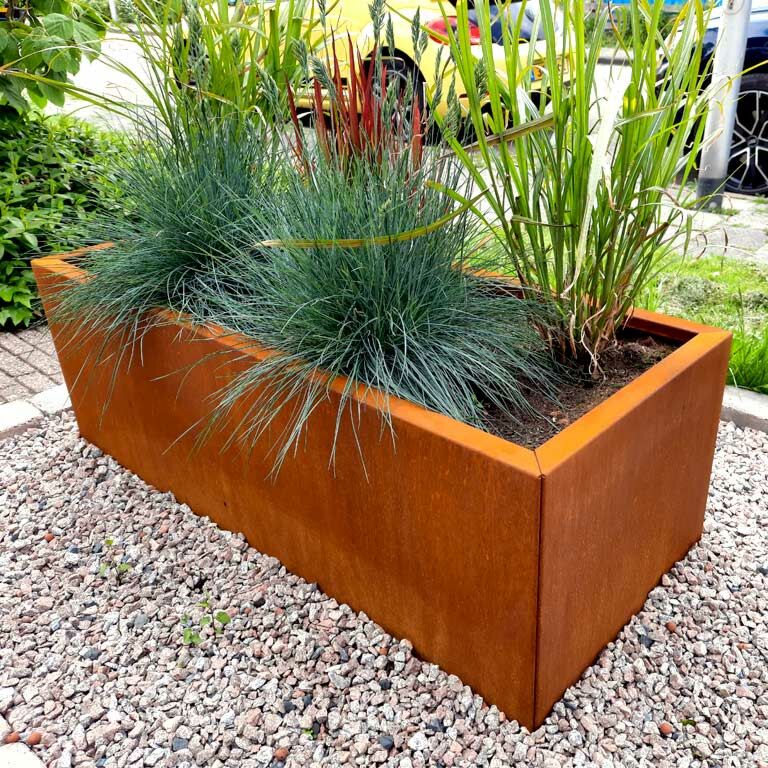 Jardinera de acero corten Texas 50 x 120 cm