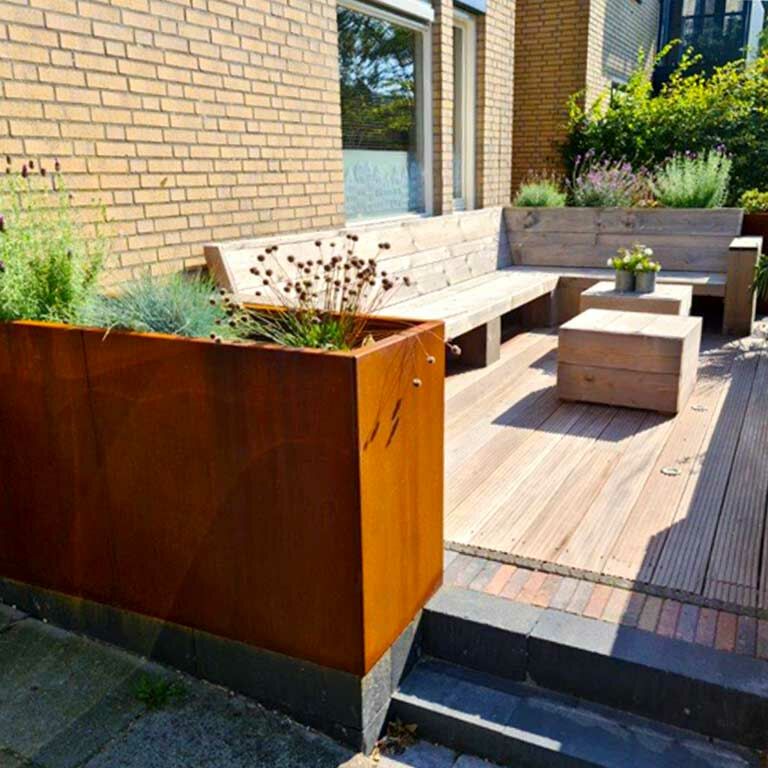 Jardinera de acero corten Texas xxl 160 x 50 cm