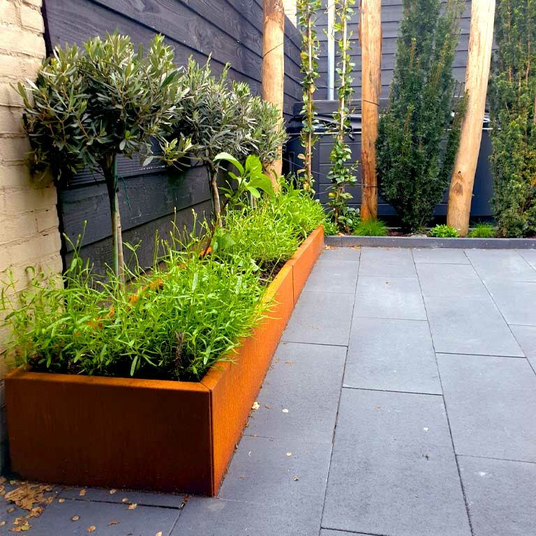 Jardinera de acero corten Texas xxl 200 x 100 cm