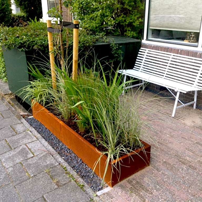 Jardinera de acero corten Texas xxl 200 x 50 cm