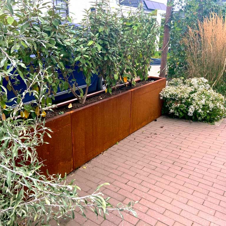 Jardinera de acero corten Texas xxl 300 x 30 cm