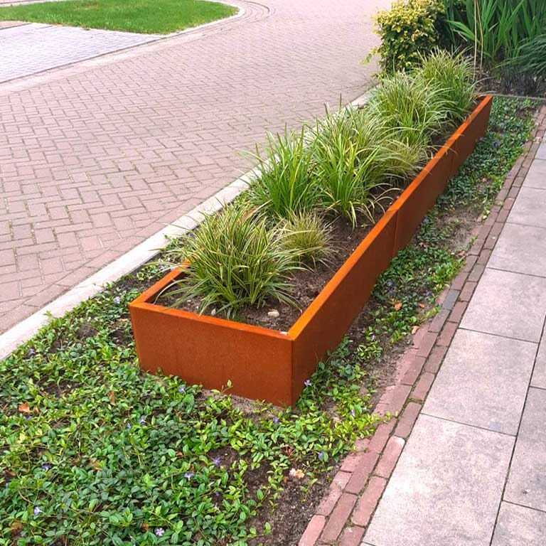 Jardinera de acero corten Texas xxl 360 x 60 cm