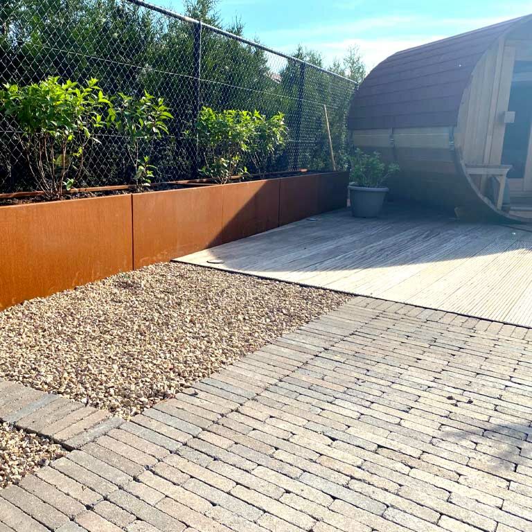 Jardinera de acero corten Texas xxl 360 x 40 cm