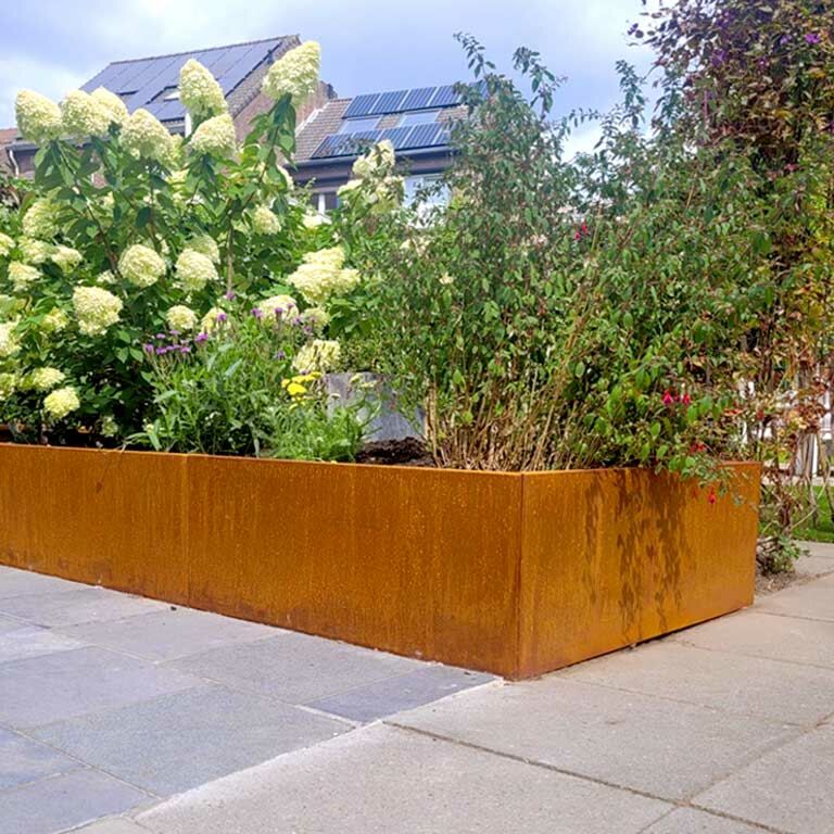 Jardinera de acero corten Texas xxl 400 x 120 cm