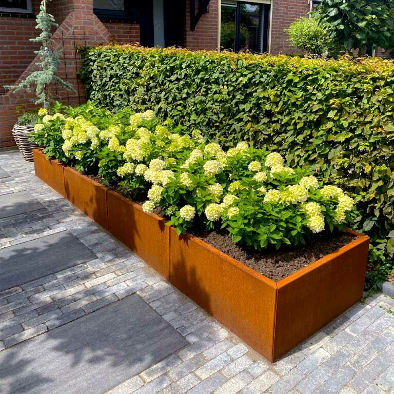 Jardinera de acero corten Texas xxl 320 x 80 cm
