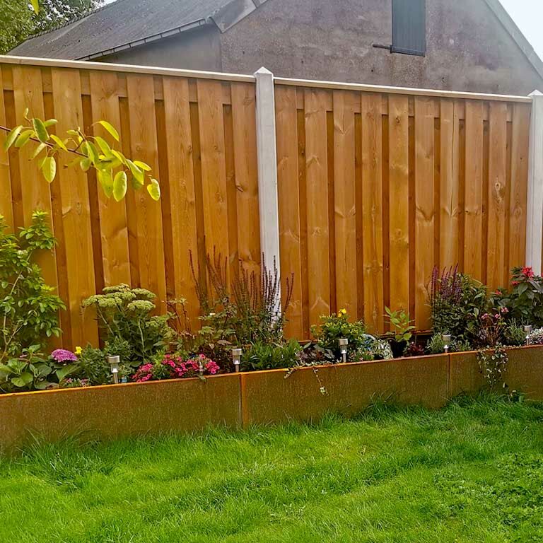 Jardinera de acero corten Texas xxl 480 x 80 cm