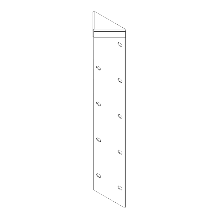 Cantonera de acero con recubrimiento de polvo 180° 50 cm