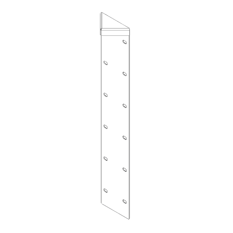 Cantonera de acero con recubrimiento de polvo 180° 60 cm
