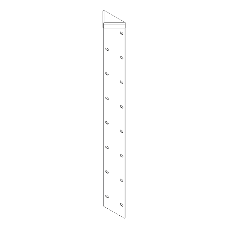 Cantonera de acero con recubrimiento de polvo 180° 80 cm